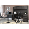 Bestar Prestige + Height Adjustable L-Desk with Hutch, Bark Gray/Slate 99886-000047